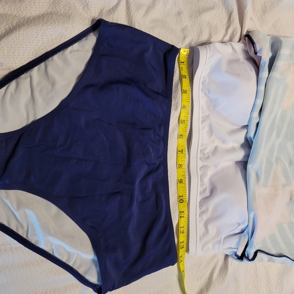 NWT tear drop cut out padded A line high waisted padded tankini large swim suit - Picture 9 of 13